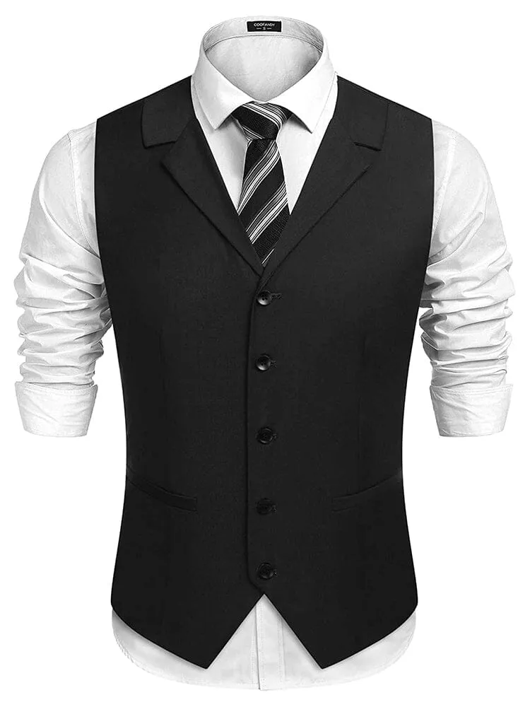 Slim Fit Twill Dress Waistcoat (US Only) sold by Coofandy product image thumbnail 3