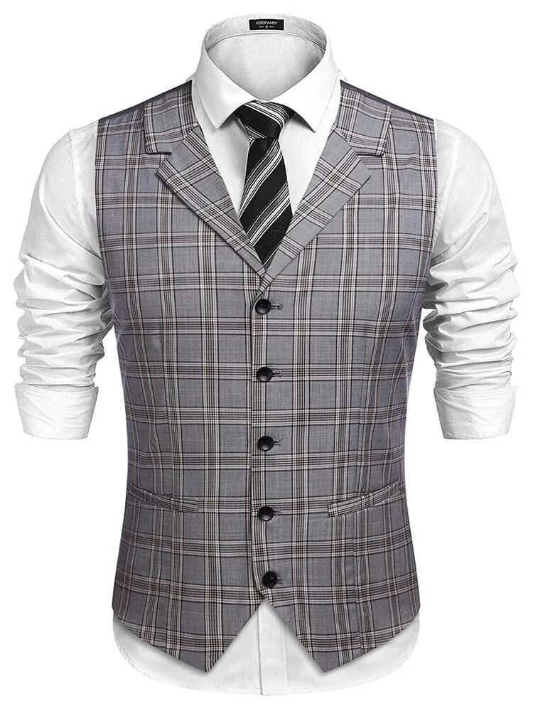 Slim Fit Twill Dress Waistcoat (US Only) sold by Coofandy product image thumbnail 4