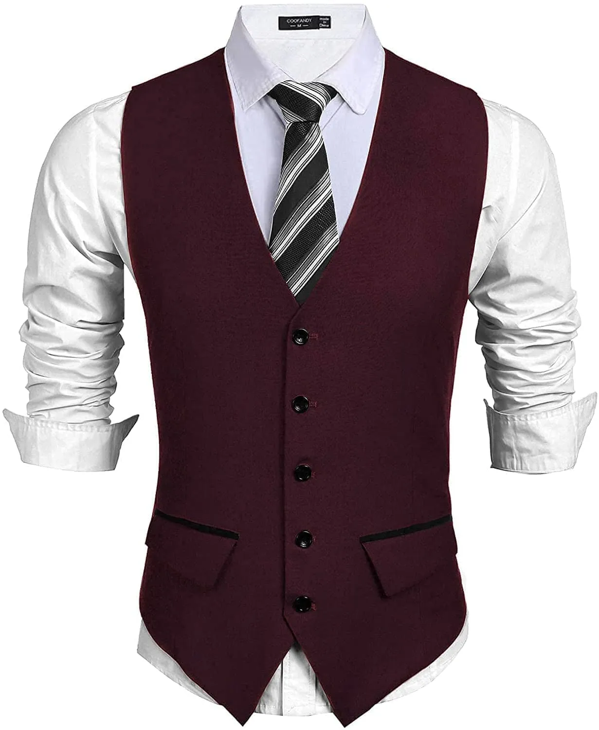 Slim Fit Waistcoat (US Only) sold by Coofandy product image thumbnail 3