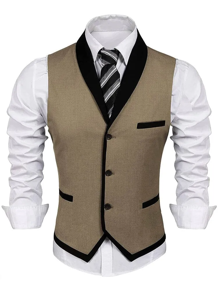 Buttons V-neck Suit Vest (US Only) sold by Coofandy