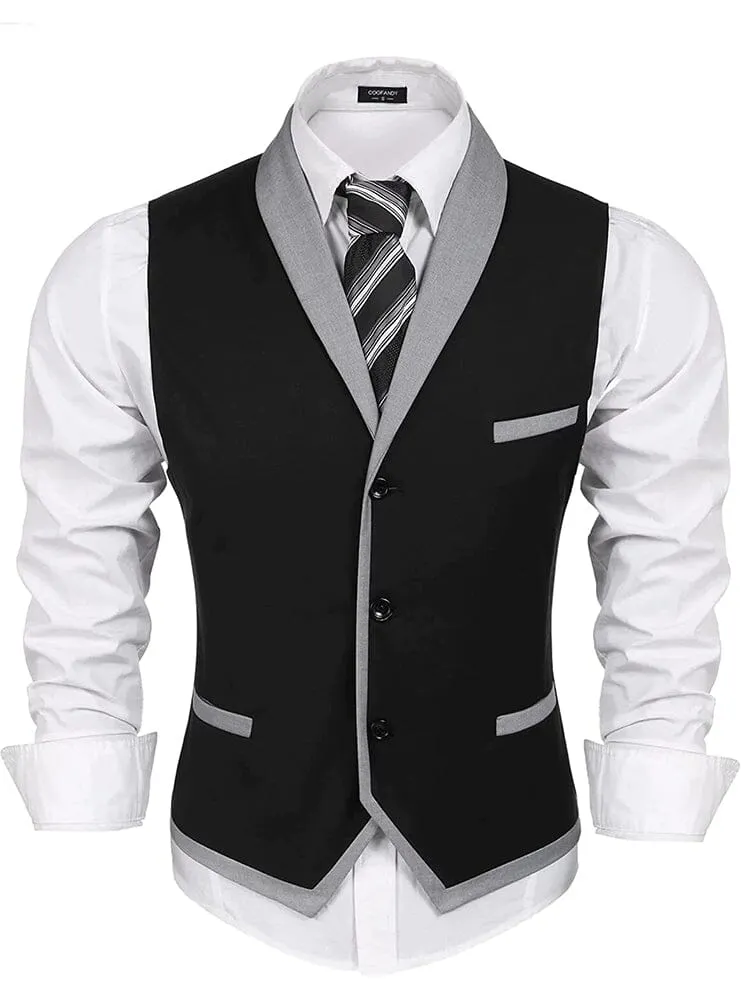 Buttons V-neck Suit Vest (US Only) sold by Coofandy product image thumbnail 2