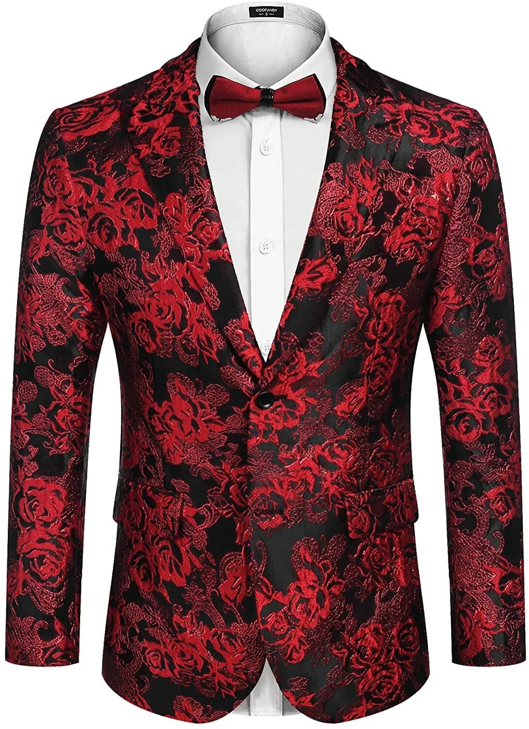 Rose Embroidered Blazer (US Only) sold by Coofandy product image thumbnail 5