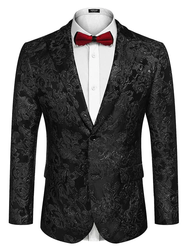 Rose Embroidered Blazer (US Only) sold by Coofandy