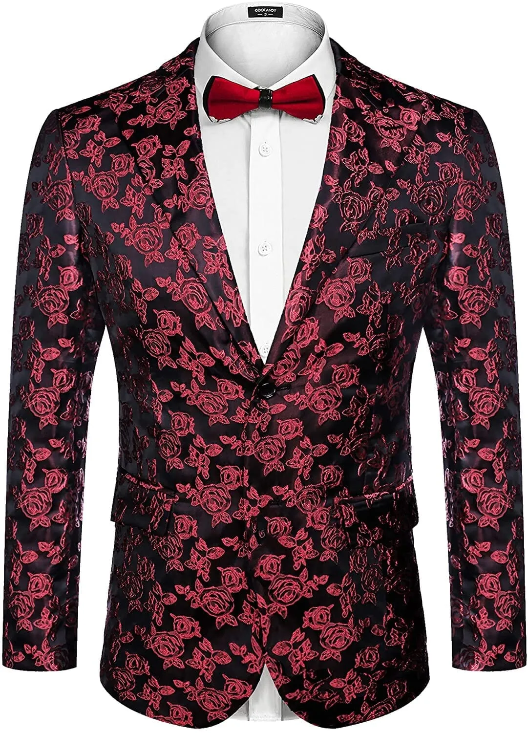 Rose Embroidered Blazer (US Only) sold by Coofandy product image thumbnail 3