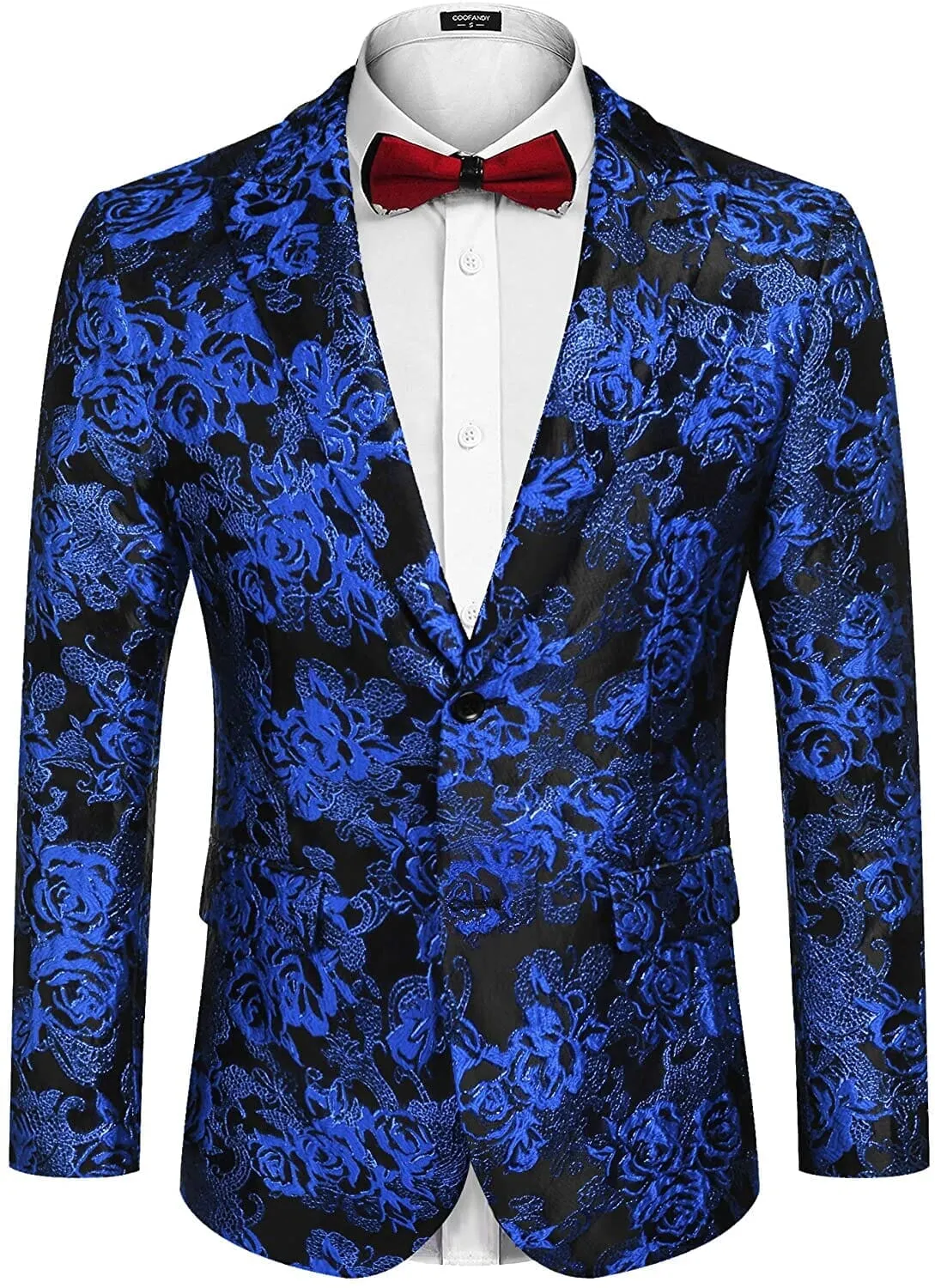 Rose Embroidered Blazer (US Only) sold by Coofandy product image thumbnail 4