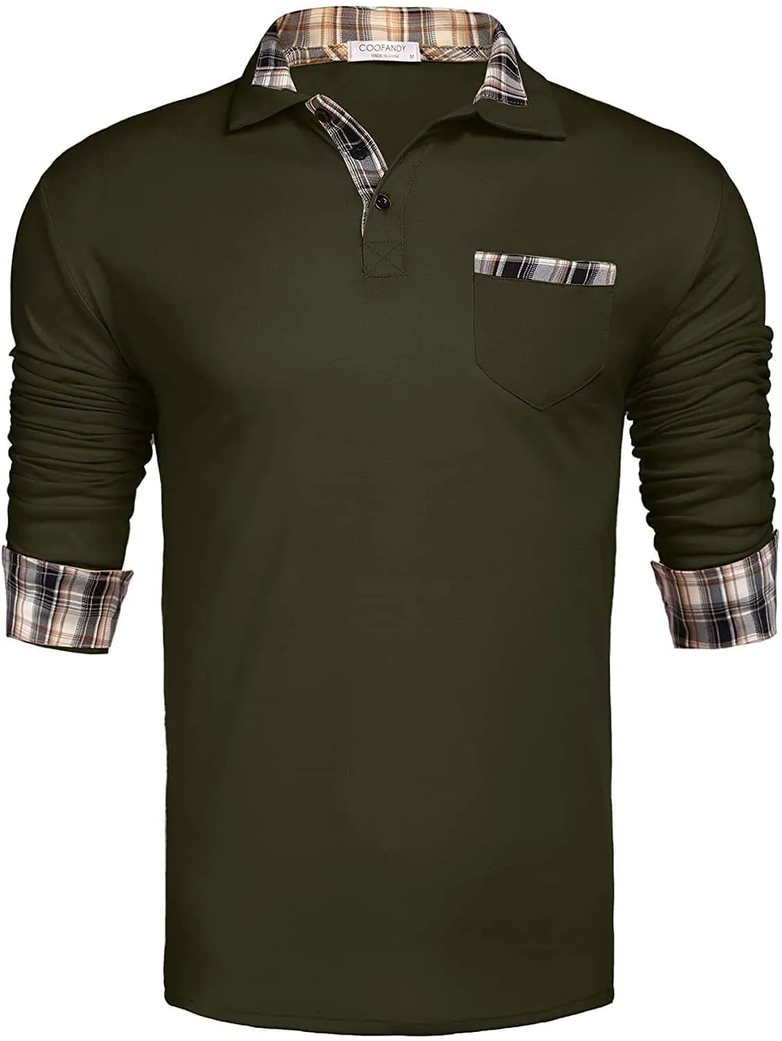 Long Sleeve Polo Shirt (US Only) sold by Coofandy product image thumbnail 3