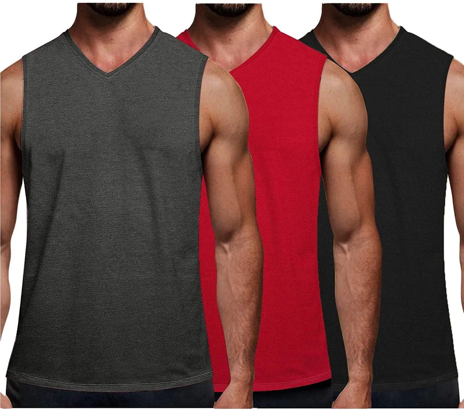 3-Pack Fitness Tank Top (US Only) sold by Coofandy product image thumbnail 5