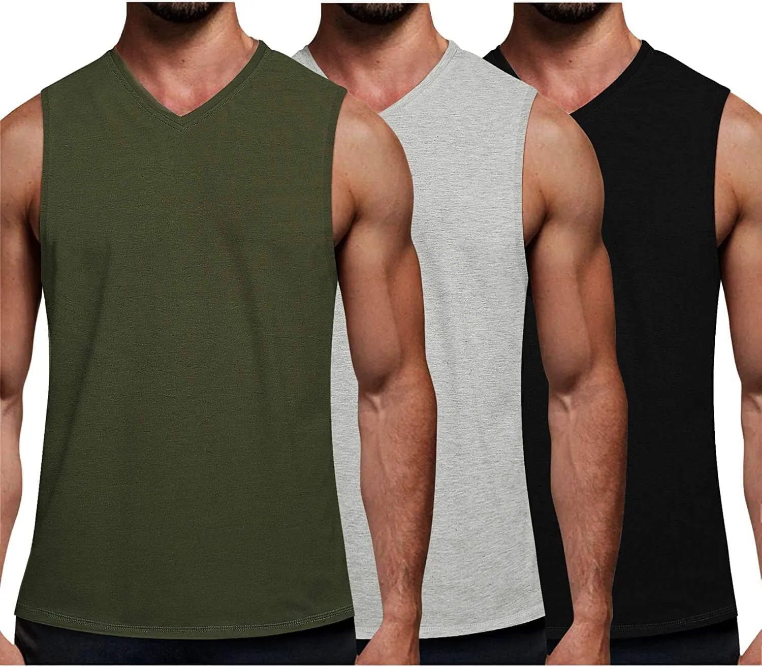 3-Pack Fitness Tank Top (US Only) sold by Coofandy product image thumbnail 2