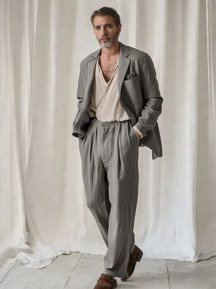 Effortless Cotton Linen Suit Set sold by Coofandy product image thumbnail 2