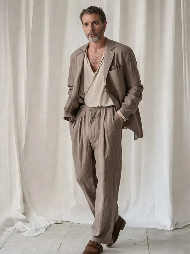 Effortless Cotton Linen Suit Set sold by Coofandy