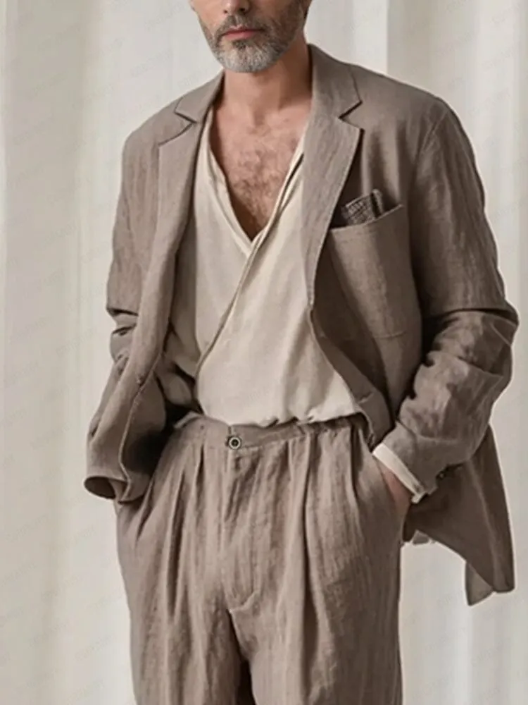 Effortless Cotton Linen Suit Set sold by Coofandy product image thumbnail 3