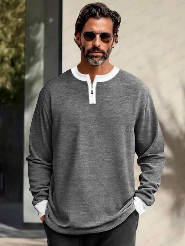 Soft Colorblock Henley Undershirt sold by Coofandy