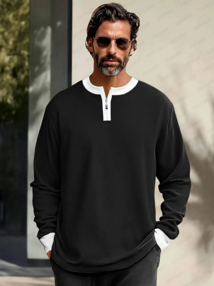 Soft Colorblock Henley Undershirt sold by Coofandy product image thumbnail 2