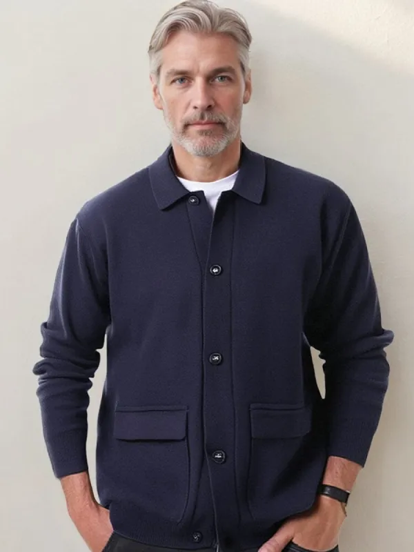 Timeless Polo Collar Cardigan sold by Coofandy