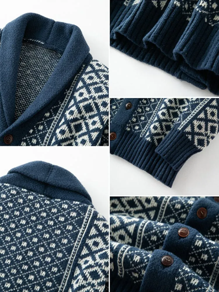 Vintage Shawl Collar Knit Cardigan sold by Coofandy product image thumbnail 4