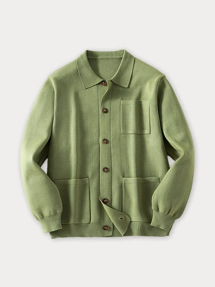 Comfy Polo Collar Knit Cardigan sold by Coofandy product image thumbnail 2