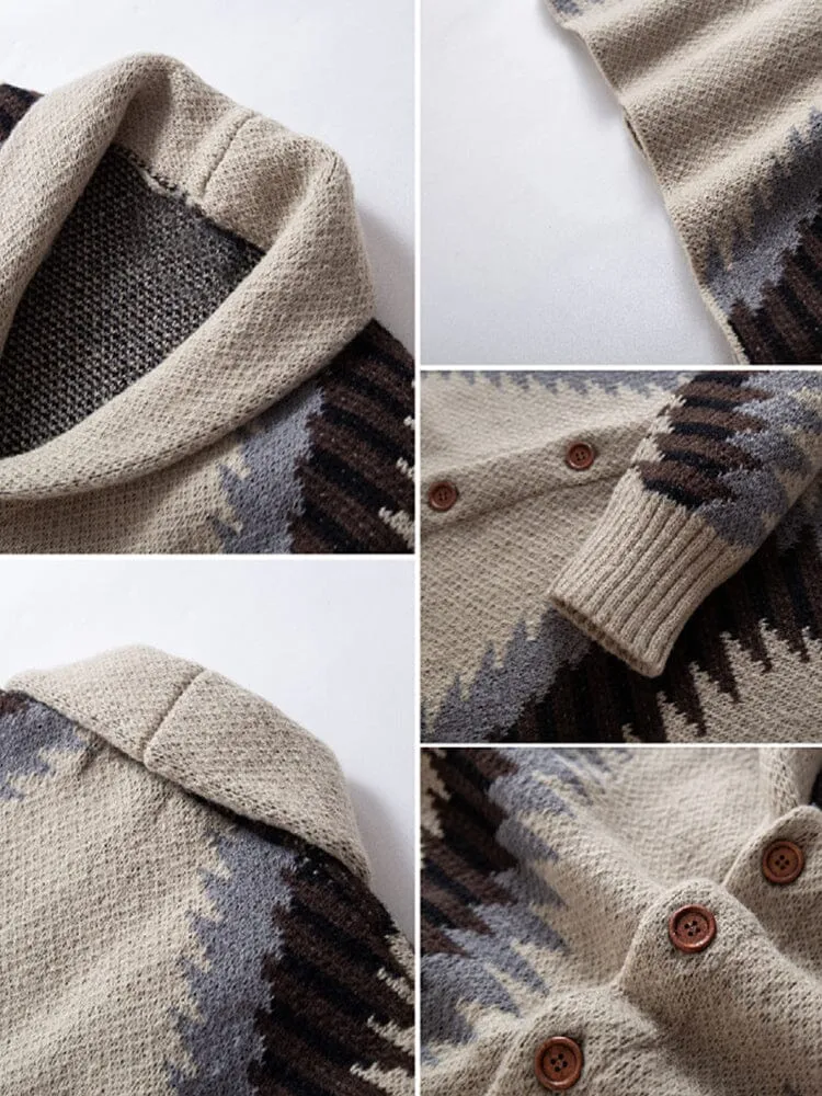 Geometric Print Knit Cardigans sold by Coofandy product image thumbnail 4