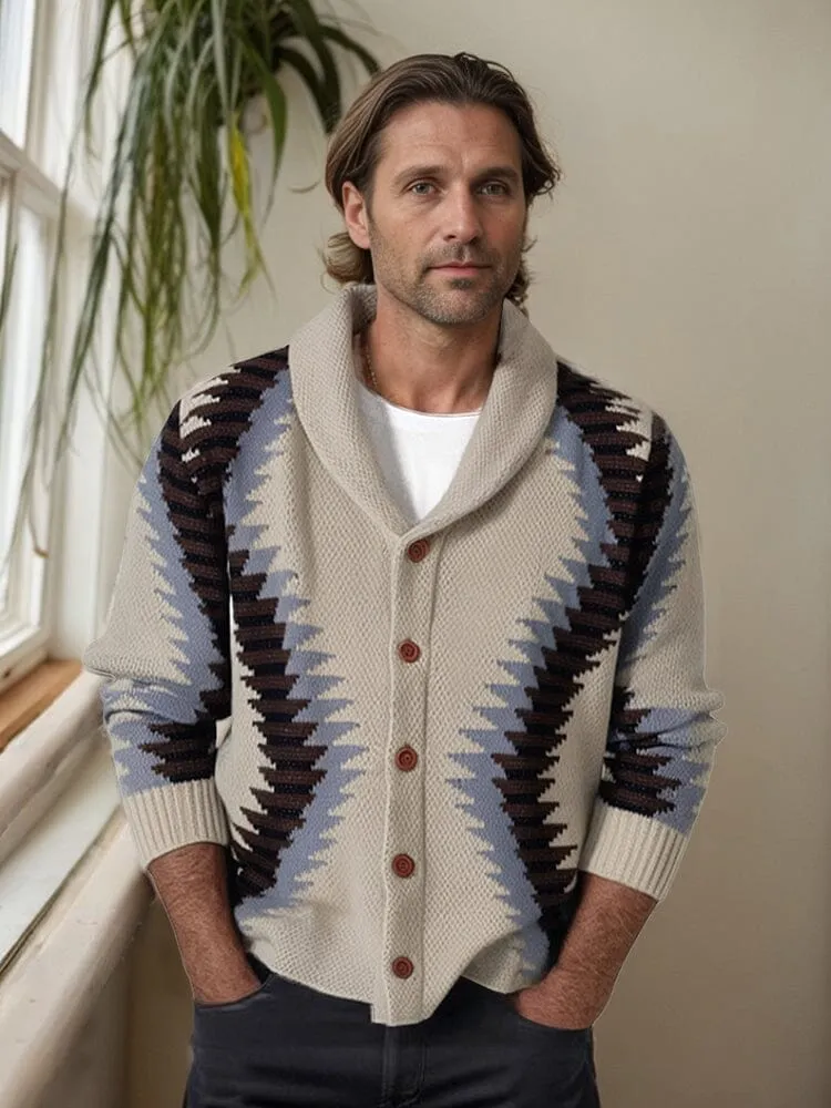 Geometric Print Knit Cardigans sold by Coofandy