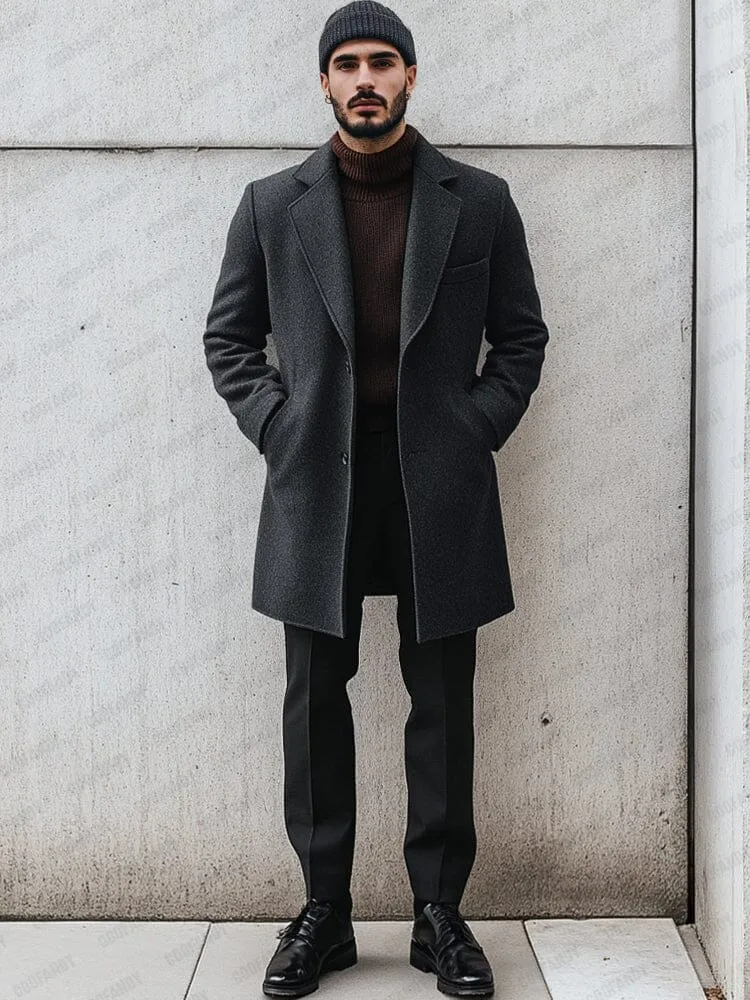 Classic Tailored Two-Button Coat sold by Coofandy product image thumbnail 3