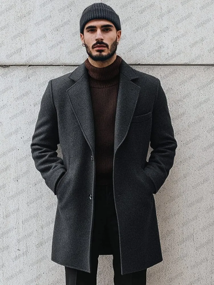 Classic Tailored Two-Button Coat sold by Coofandy product image thumbnail 2