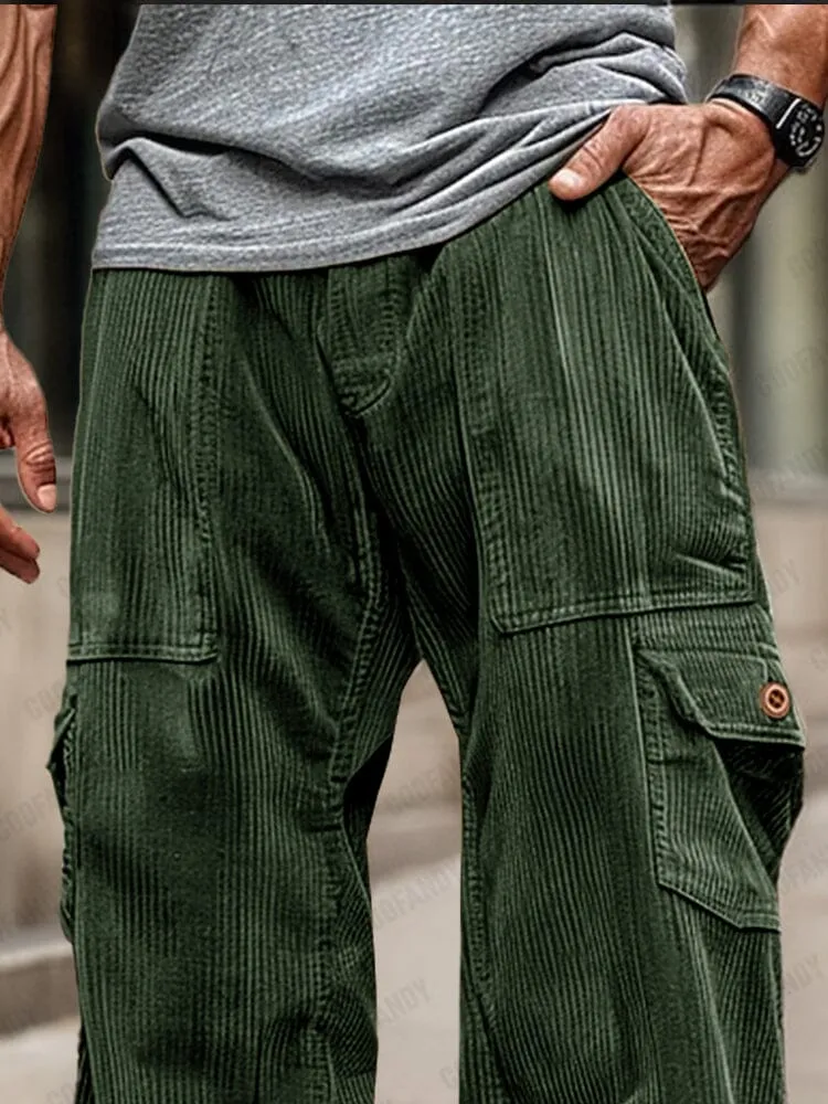 Soft Corduroy Cargo Pants sold by Coofandy product image thumbnail 3