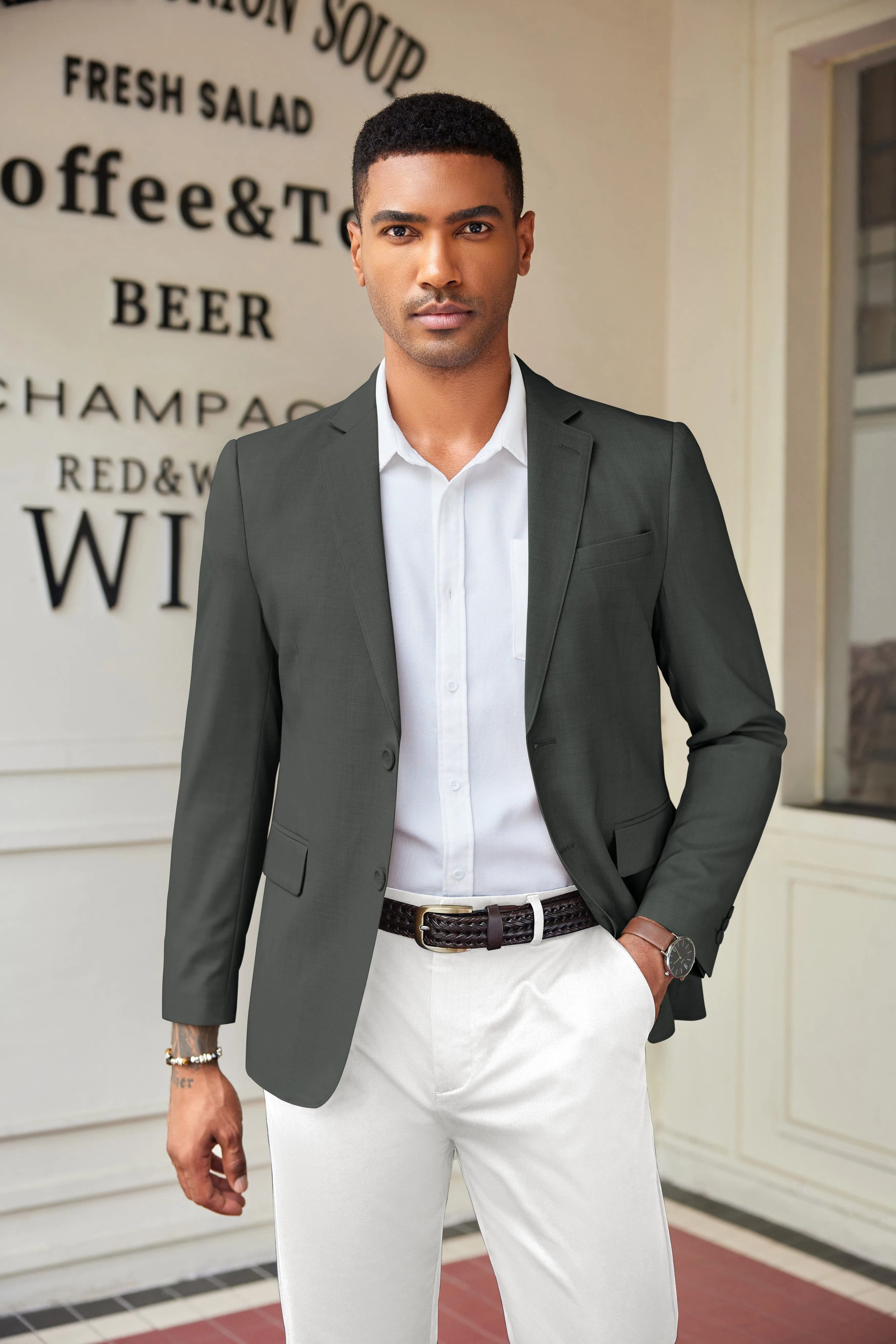 Casual Slim Fit Suit Jacket (US Only) sold by Coofandy product image thumbnail 3