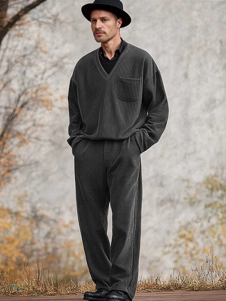 Vintage Leisure Corduroy Sweatsuits sold by Coofandy product image thumbnail 2