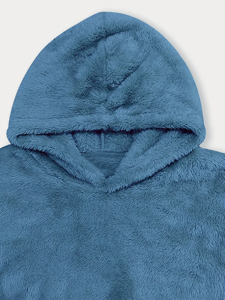 Soft Reversible Plush Hoodie sold by Coofandy product image thumbnail 5