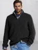 Leisure Stand Collar Knit Sweater sold by Coofandy