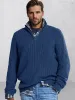 Leisure Stand Collar Knit Sweater sold by Coofandy