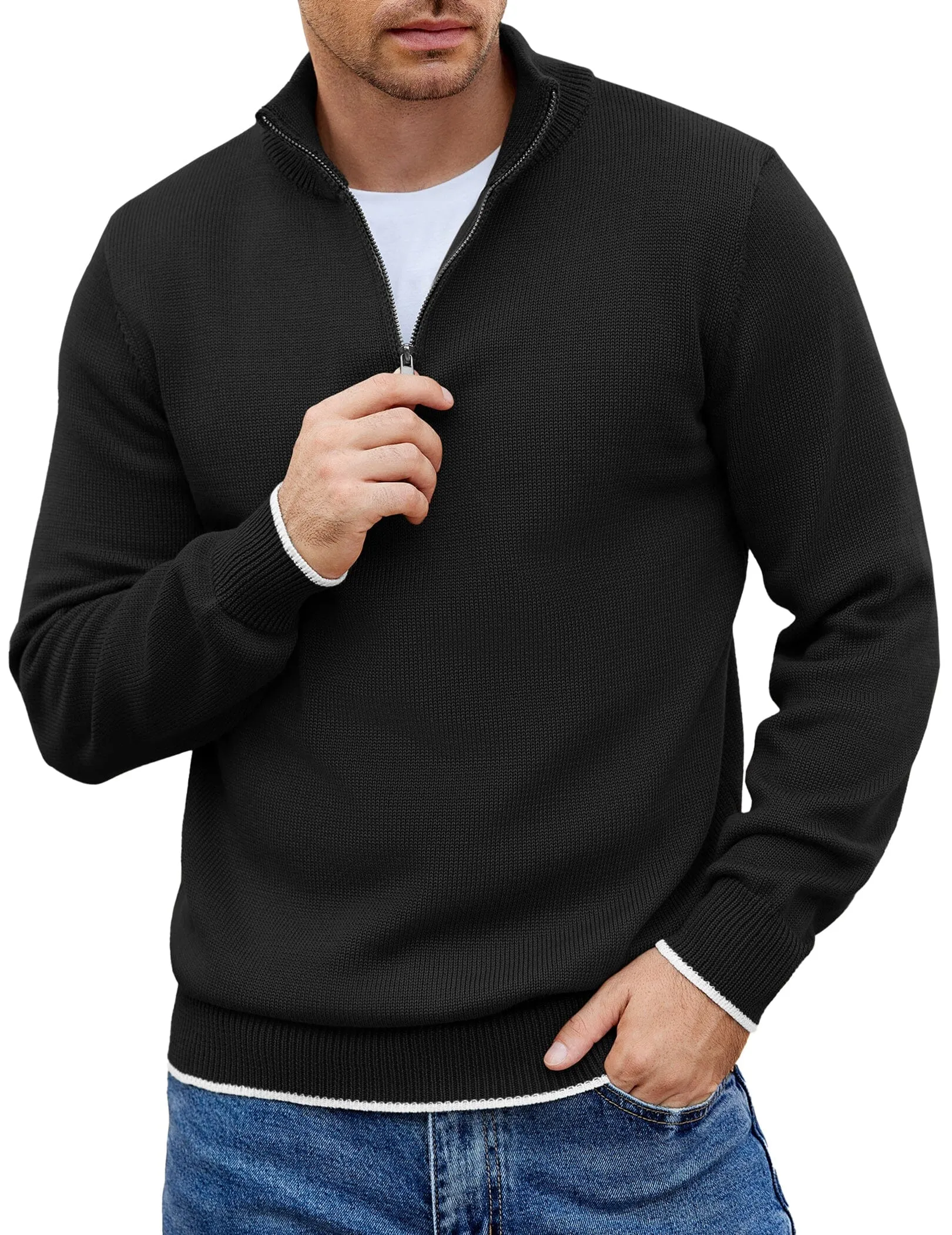Lightweight Mock Neck Sweaters (US Only) sold by Coofandy product image thumbnail 3