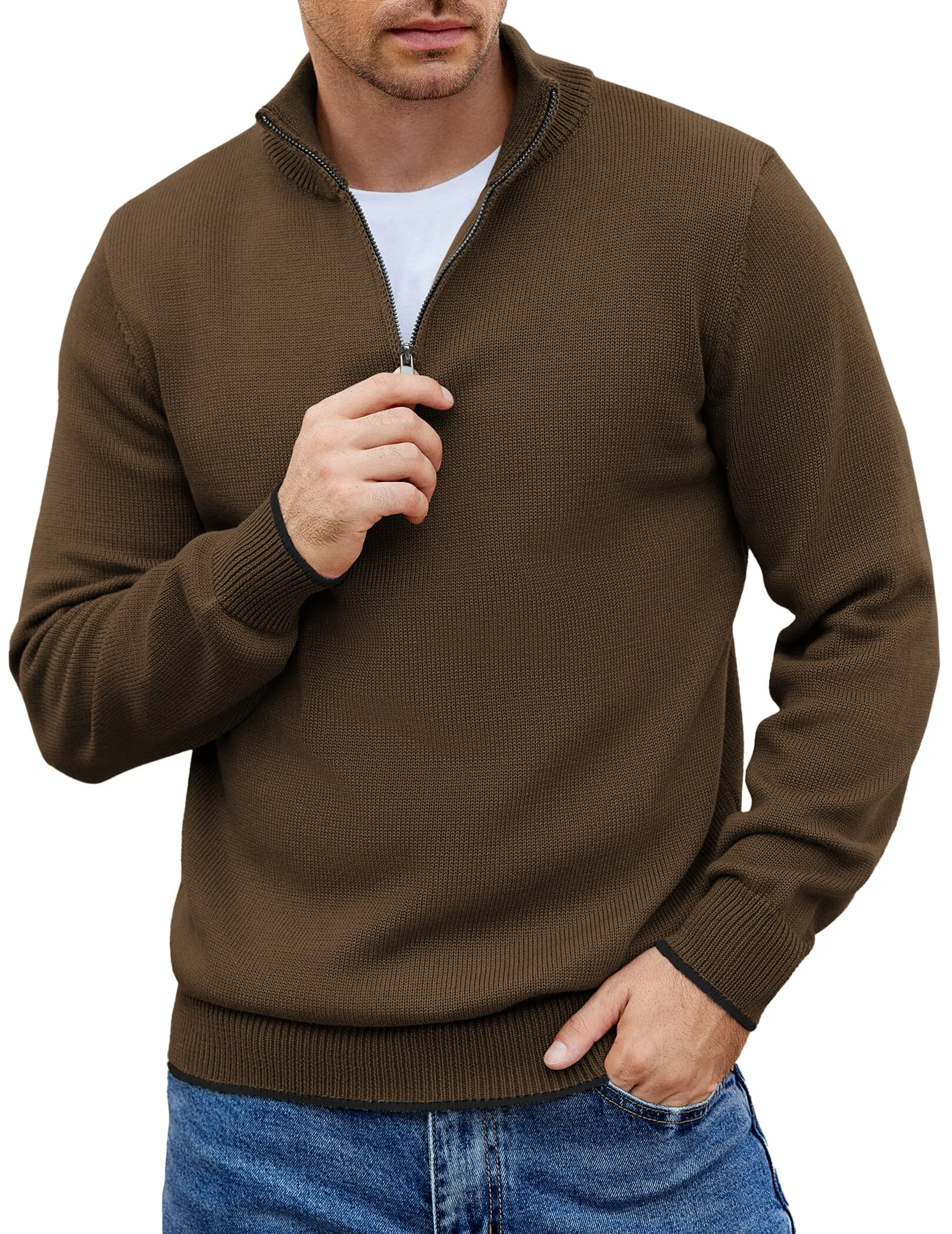 Lightweight Mock Neck Sweaters (US Only) sold by Coofandy product image thumbnail 5