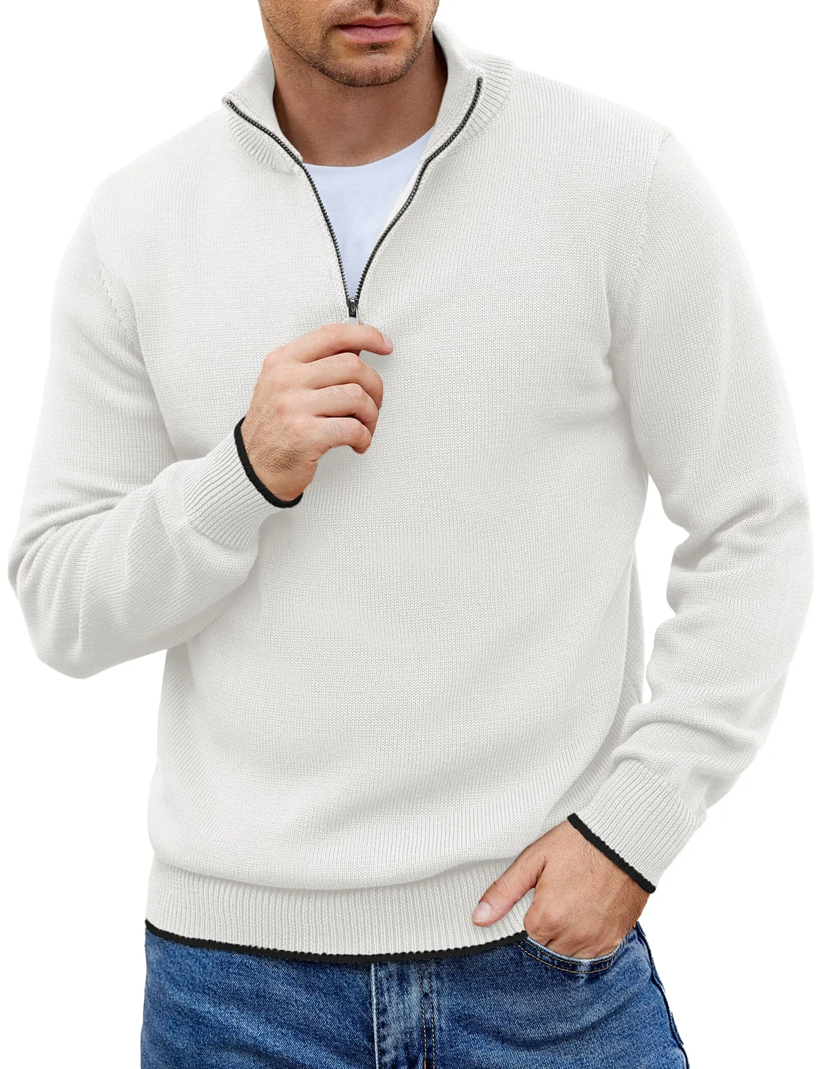 Lightweight Mock Neck Sweaters (US Only) sold by Coofandy product image thumbnail 2