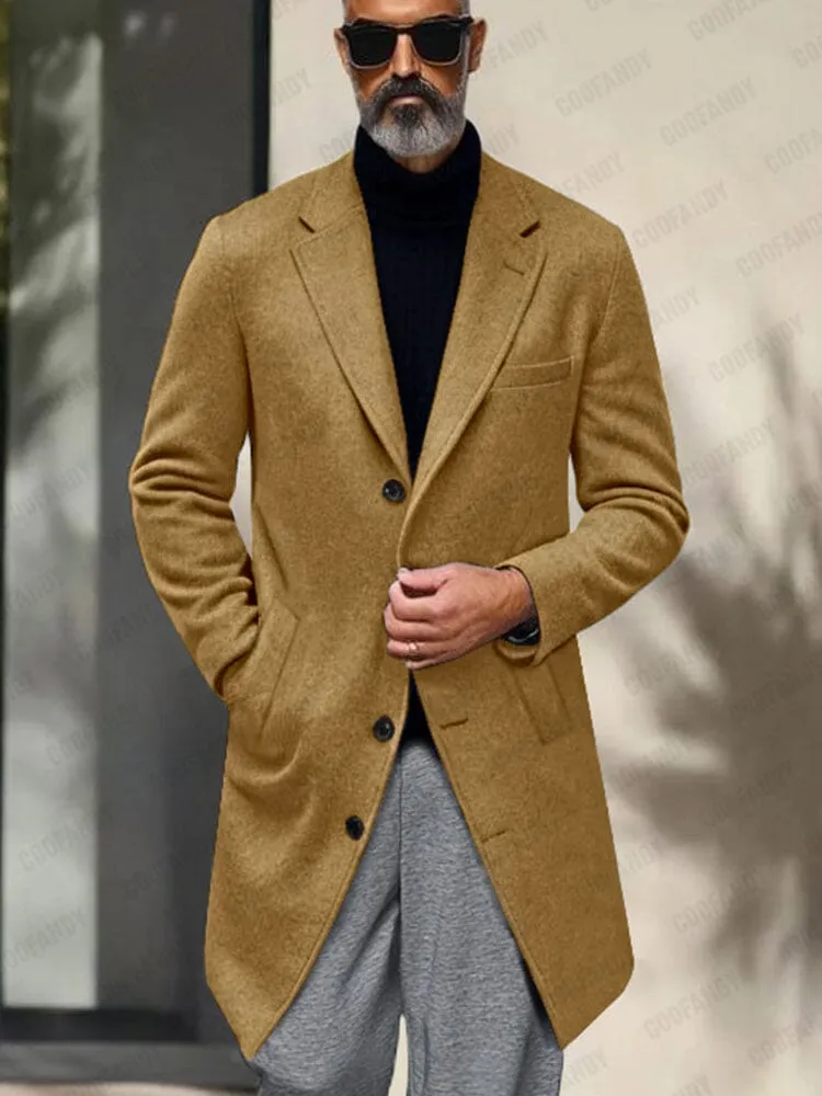 Elegant Warm Tweed Overcoat sold by Coofandy product image thumbnail 3