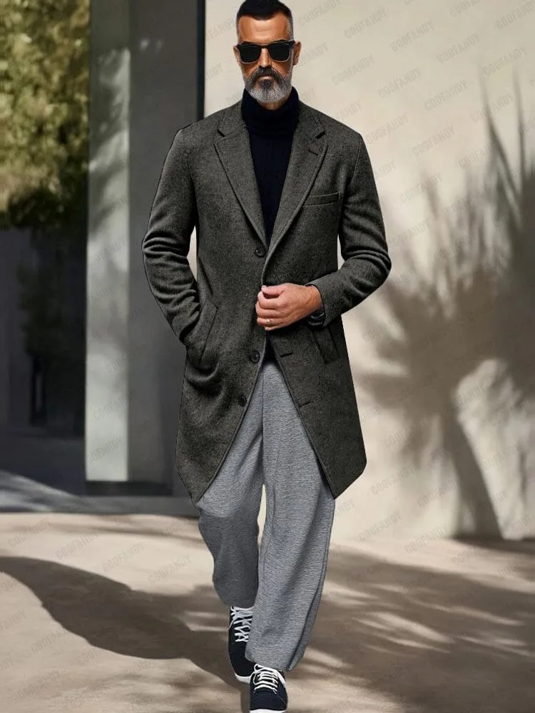 Elegant Warm Tweed Overcoat sold by Coofandy product image thumbnail 2