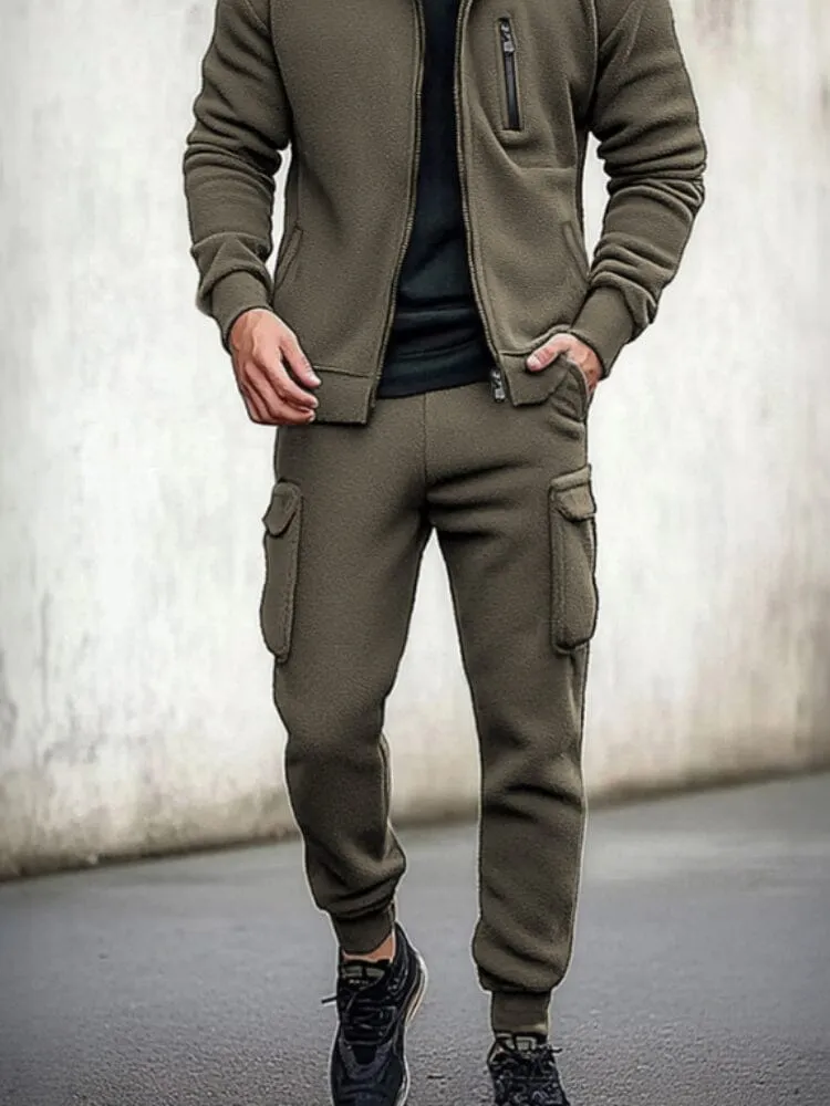 Utility Hooded Jacket Cargo Pants Set sold by Coofandy product image thumbnail 4
