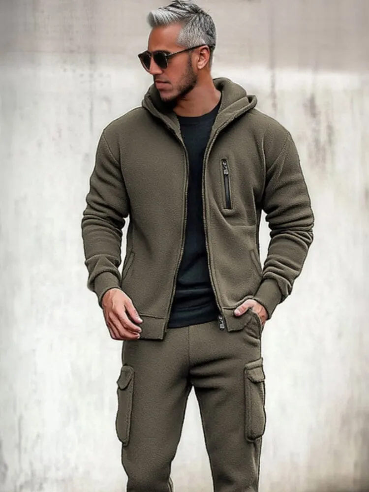 Utility Hooded Jacket Cargo Pants Set sold by Coofandy product image thumbnail 3