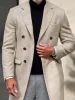 Classic Double-Breasted Tweed Overcoat sold by Coofandy