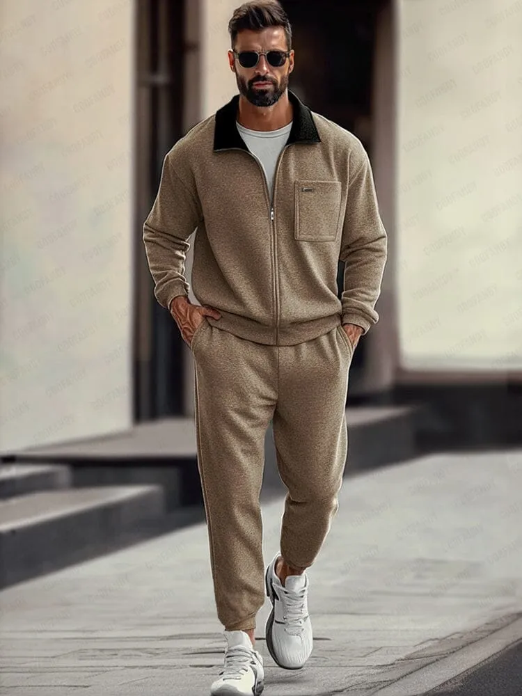 Cozy Athleisure Jacket Jogger Pants Set sold by Coofandy product image thumbnail 2
