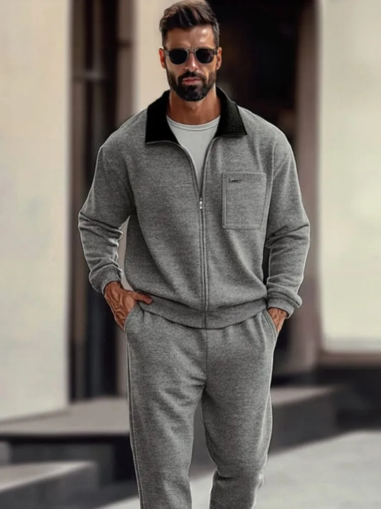Cozy Athleisure Jacket Jogger Pants Set sold by Coofandy product image thumbnail 3
