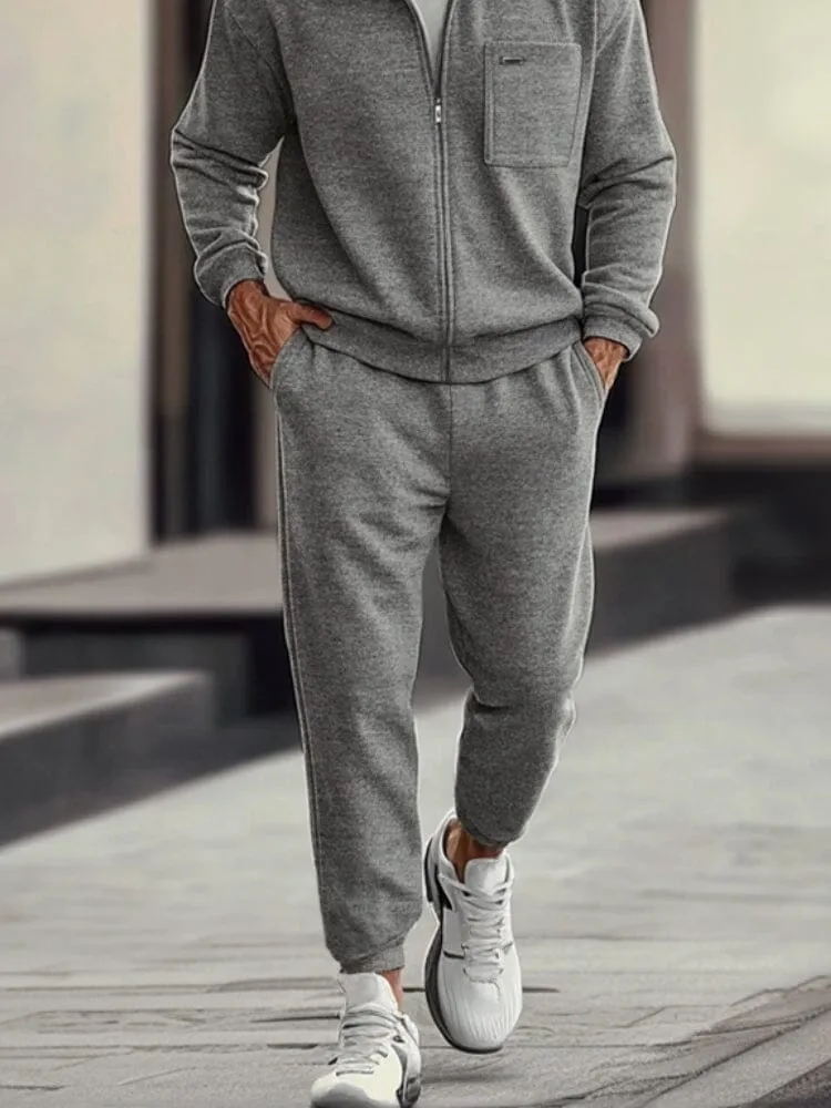 Cozy Athleisure Jacket Jogger Pants Set sold by Coofandy product image thumbnail 4