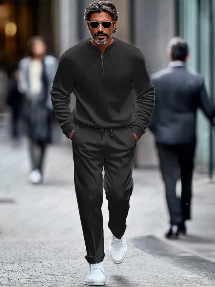 Simple Quarter Zip Tracksuit Set sold by Coofandy product image thumbnail 2