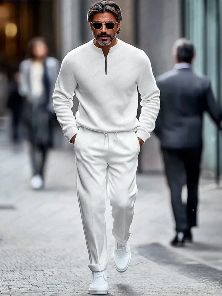 Simple Quarter Zip Tracksuit Set sold by Coofandy