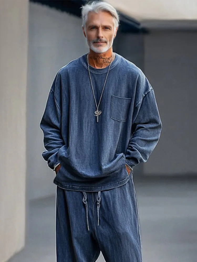 Fashion Faux Denim 2-Piece Set sold by Coofandy product image thumbnail 3