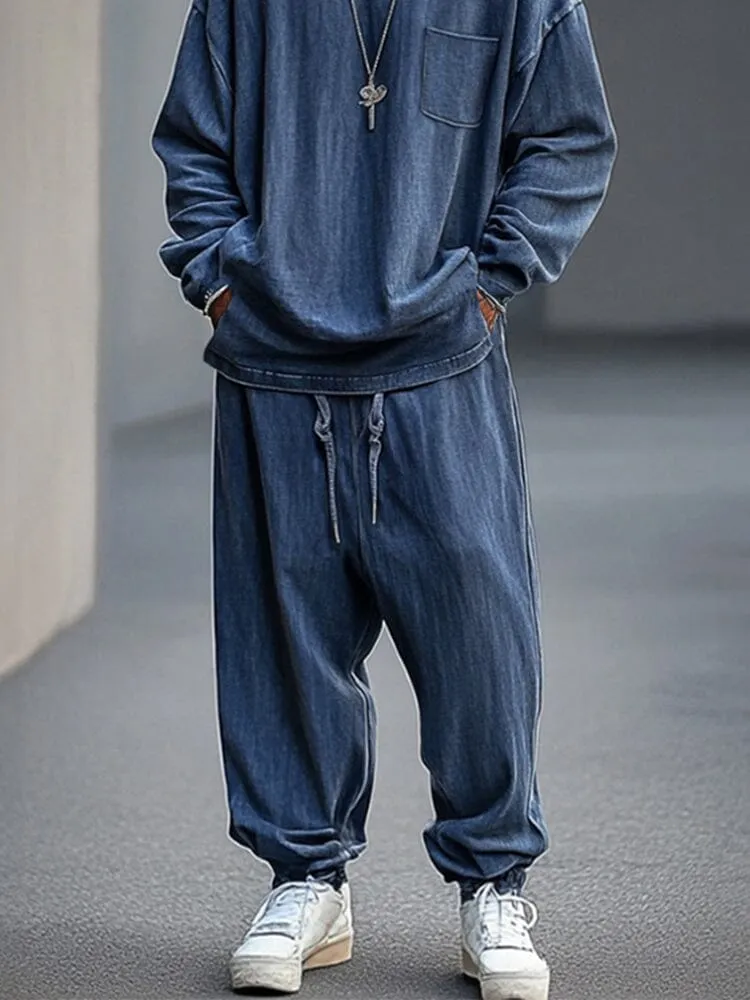 Fashion Faux Denim 2-Piece Set sold by Coofandy product image thumbnail 4