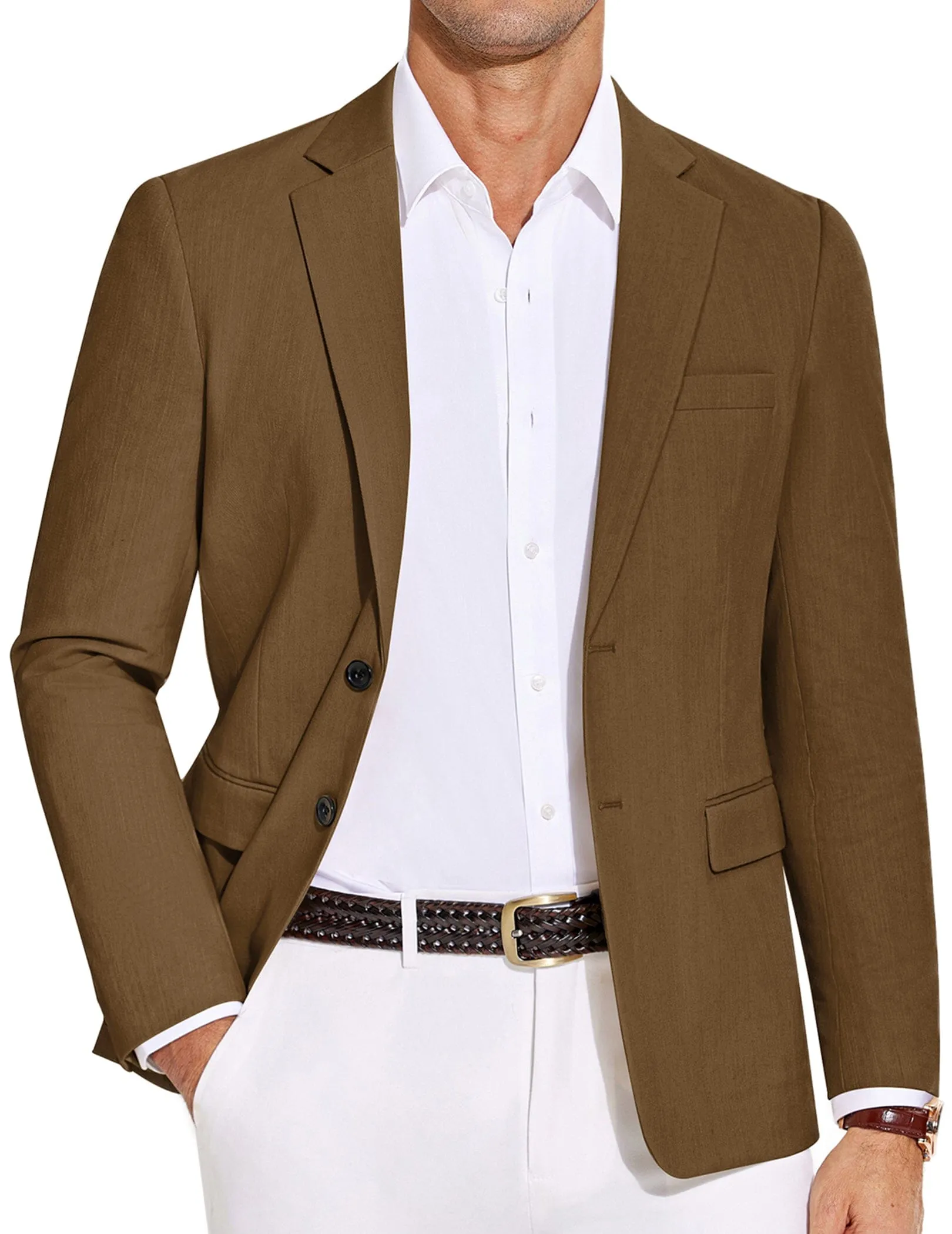 Casual Cotton Blend Blazer (US Only) sold by Coofandy product image thumbnail 5