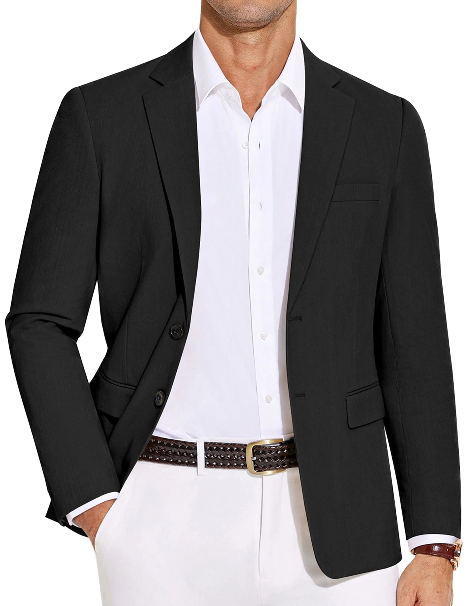 Casual Cotton Blend Blazer (US Only) sold by Coofandy product image thumbnail 3
