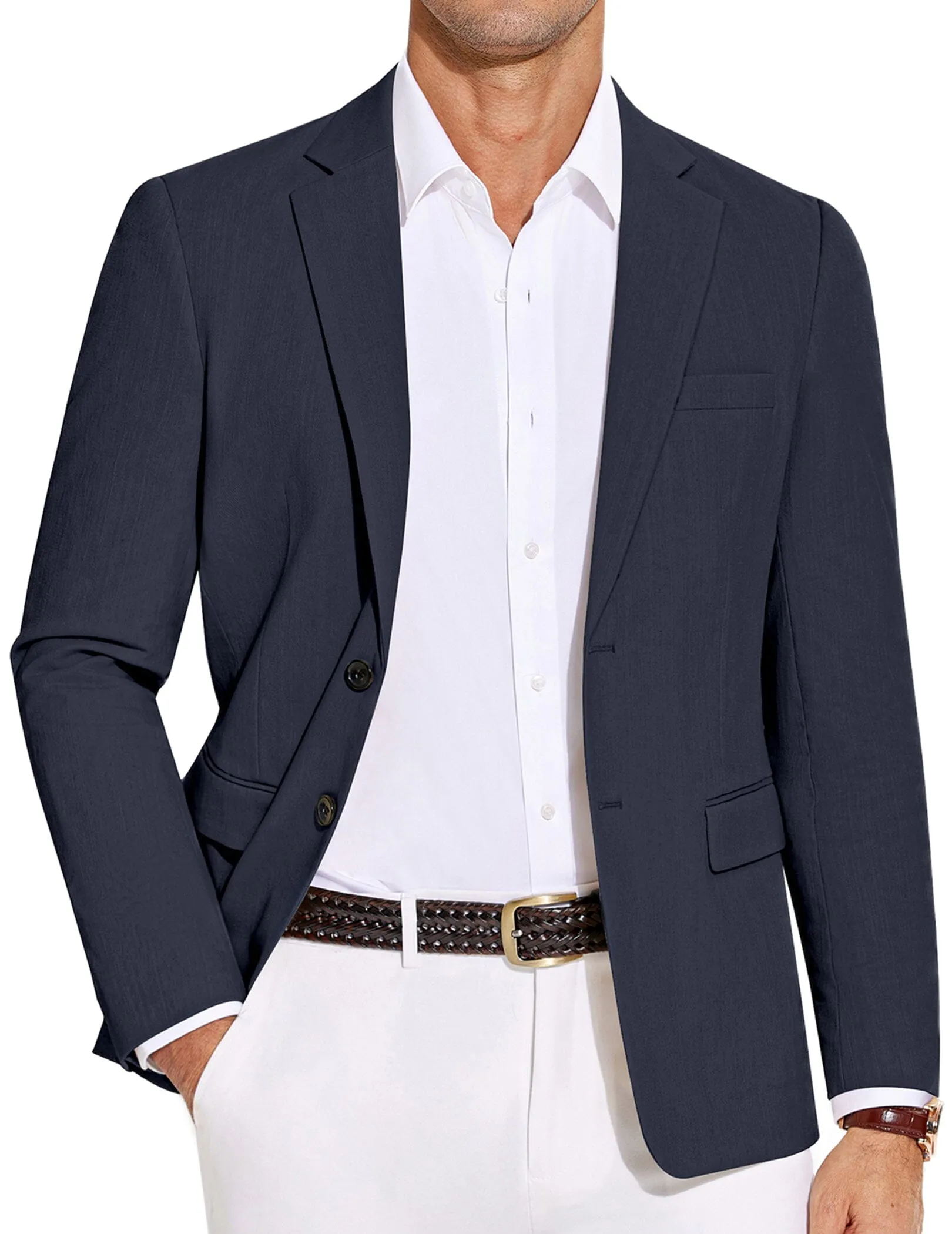Casual Cotton Blend Blazer (US Only) sold by Coofandy product image thumbnail 4