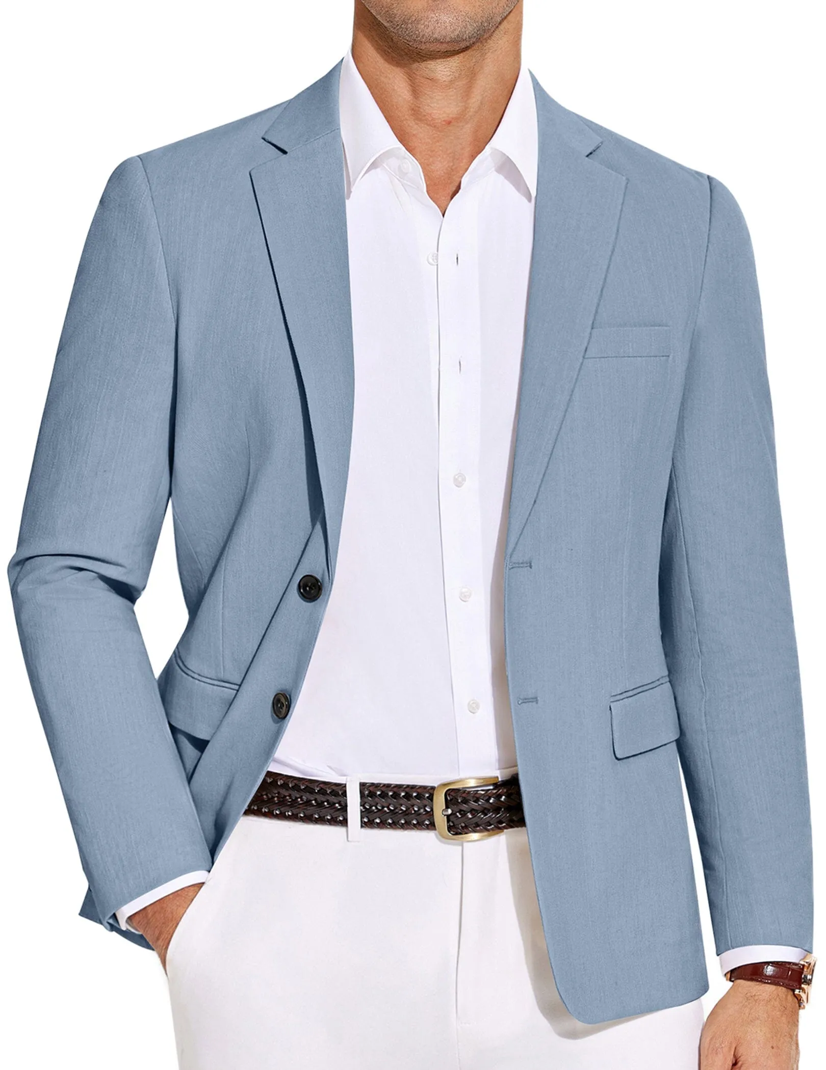 Casual Cotton Blend Blazer (US Only) sold by Coofandy product image thumbnail 2