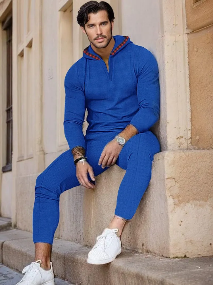 Urban Hooded Waffle Tracksuit Set sold by Coofandy